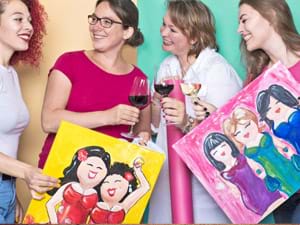 DIY Pakket dikke dames schilderworkshop als vrijgezellenfeest